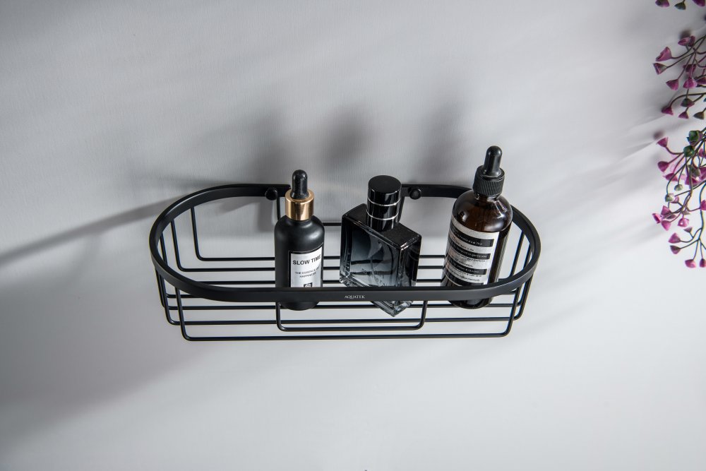 Полка для душа Aquanet матовый черный AQ4916MB