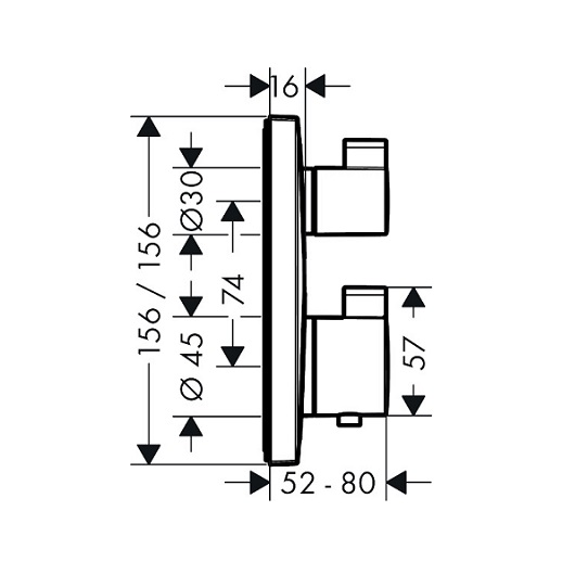 Комплект термостатического смесителя для душа Hansgrohe Ecostat Square шлифованная бронза 15714140/01800180 15714140S