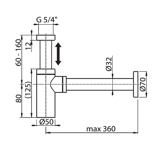 Сифон для умывальника RAVAK черный X01747