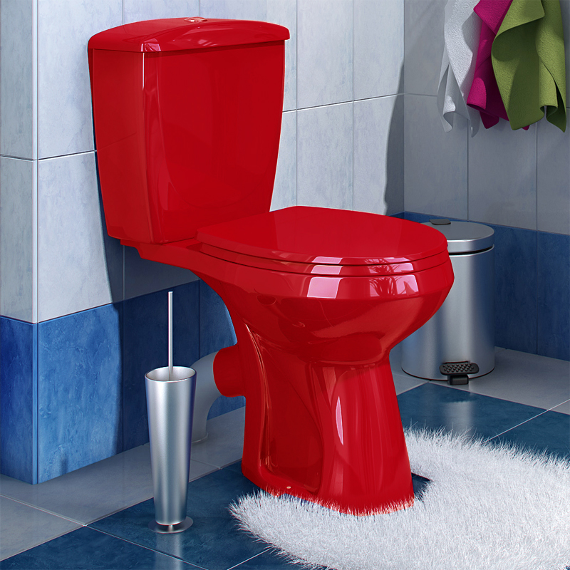 Унитаз-компакт Santek Элисса Стандарт косой выпуск нижний подвод красный 43360110202