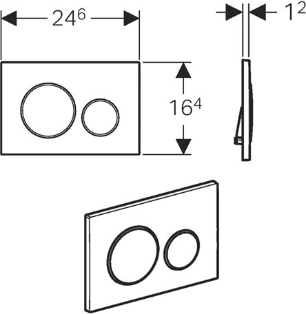 Клавиша смыва Geberit Sigma20 двойной смыв нержавеющая сталь 115.882.SN.1