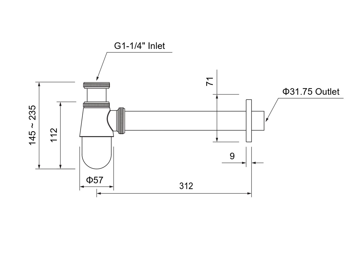 Сифон для раковины Aquatek шлифованное золото AQ6014BG