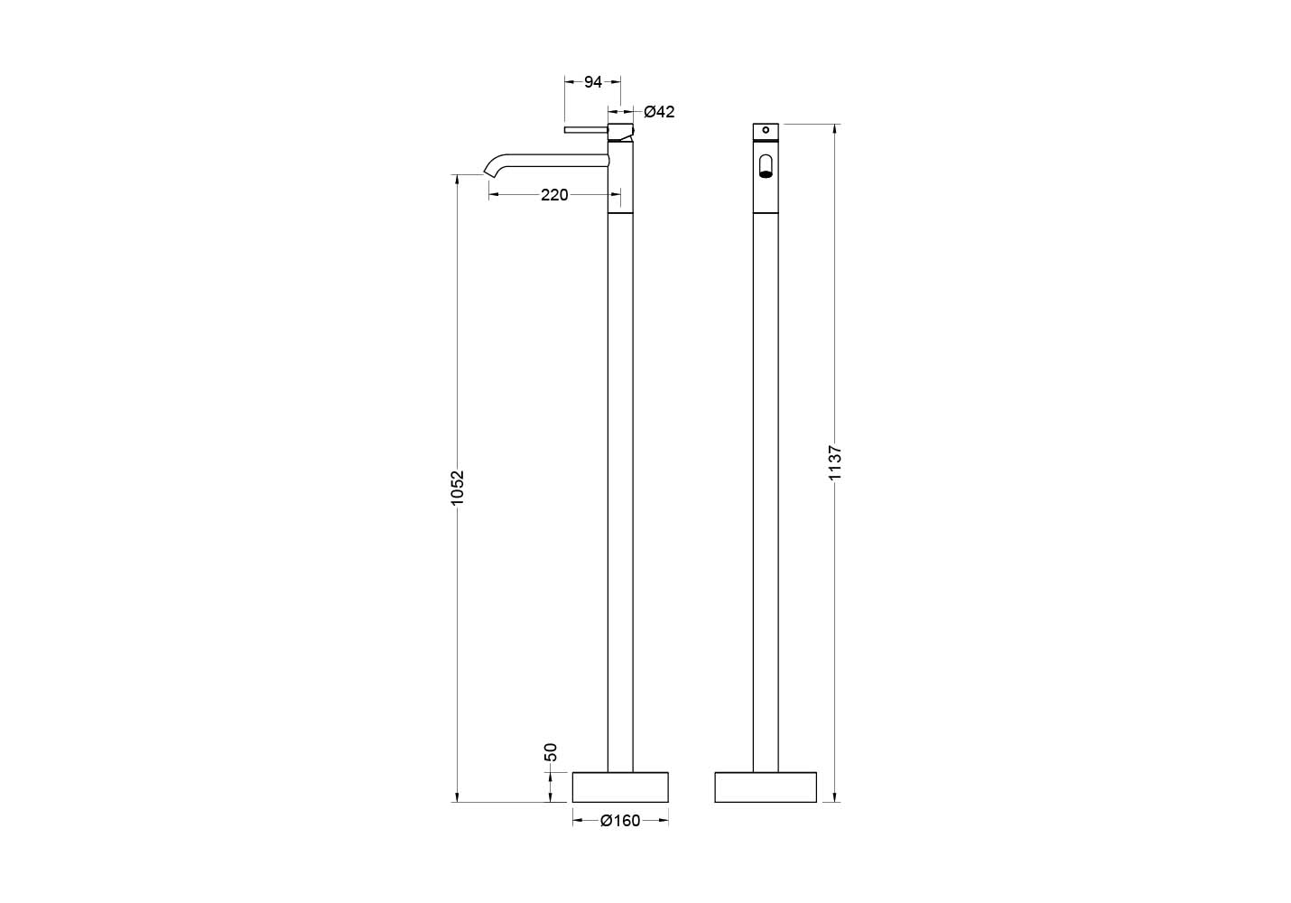 Смеситель для раковины напольный Aquanet Europa шлифованное золото AQ1309BG