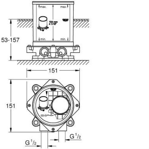 Встраиваемая часть напольного смесителя GROHE 45984001