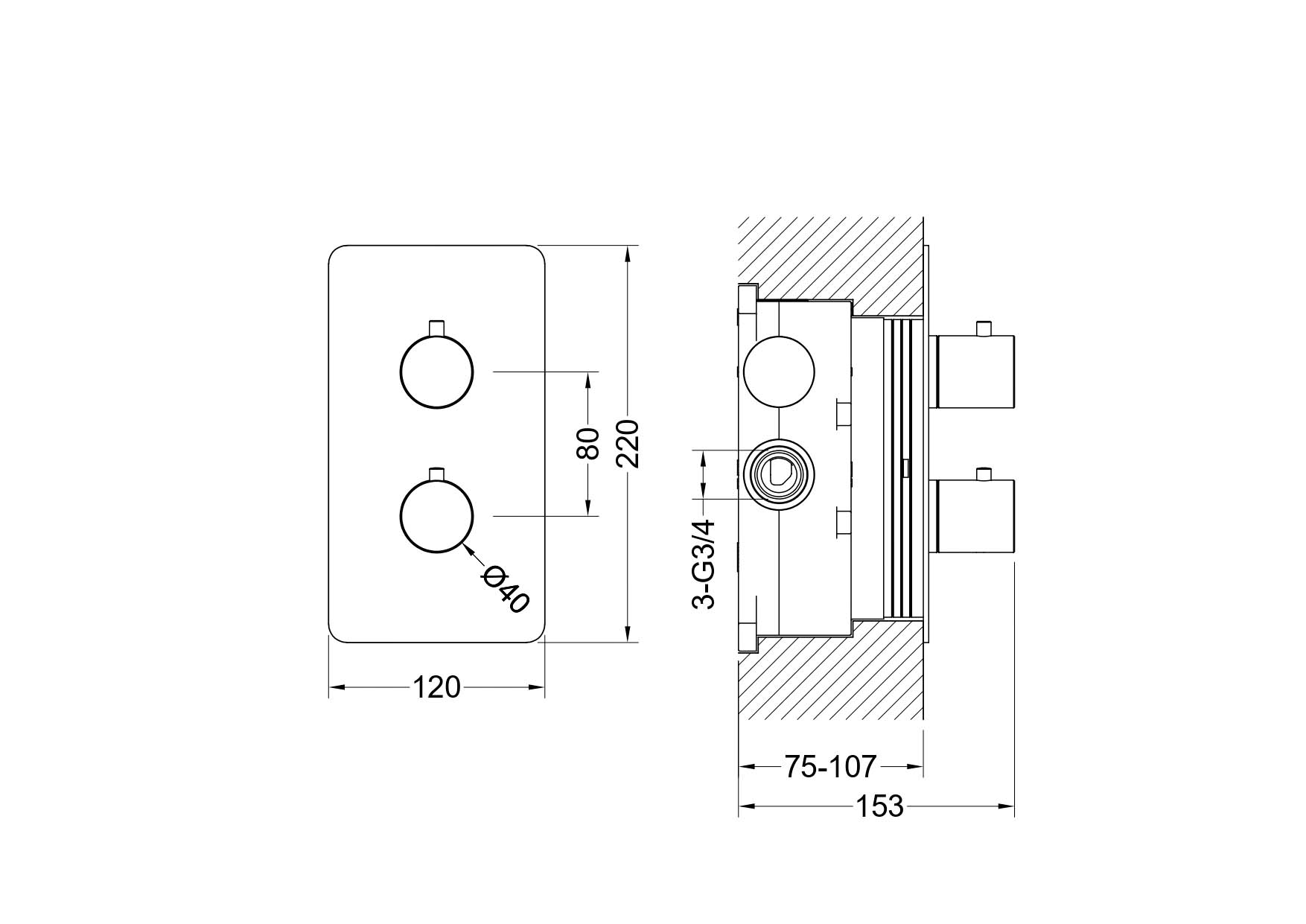 Смеситель для душа термостатический Aquanet Европа скрытого монтажа шлифованное золото AQ1391BG