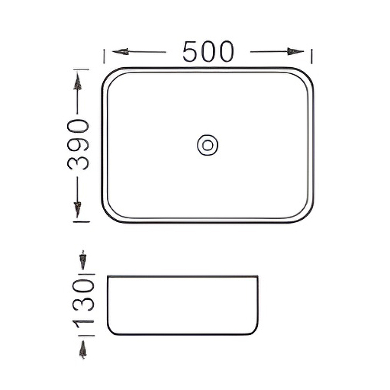 Раковина накладная Aquanet Вега 500x390x130 мм матовый черный AQ5515-MB