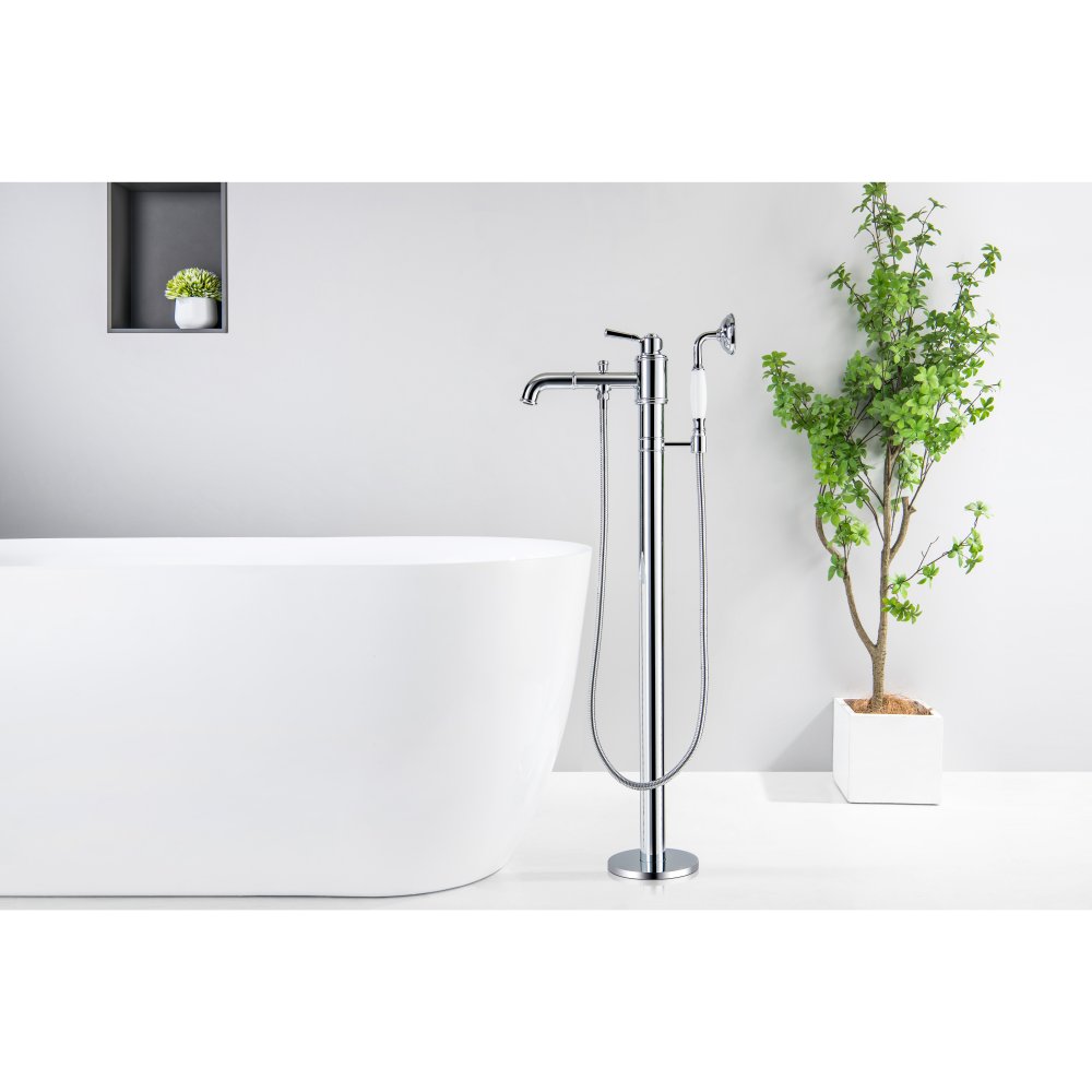 Смеситель для ванны напольный Aquanet Классик комплект AQ1545CR