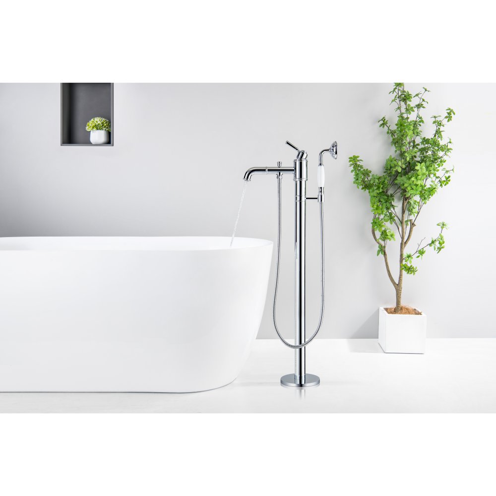 Смеситель для ванны напольный Aquanet Классик комплект AQ1545CR