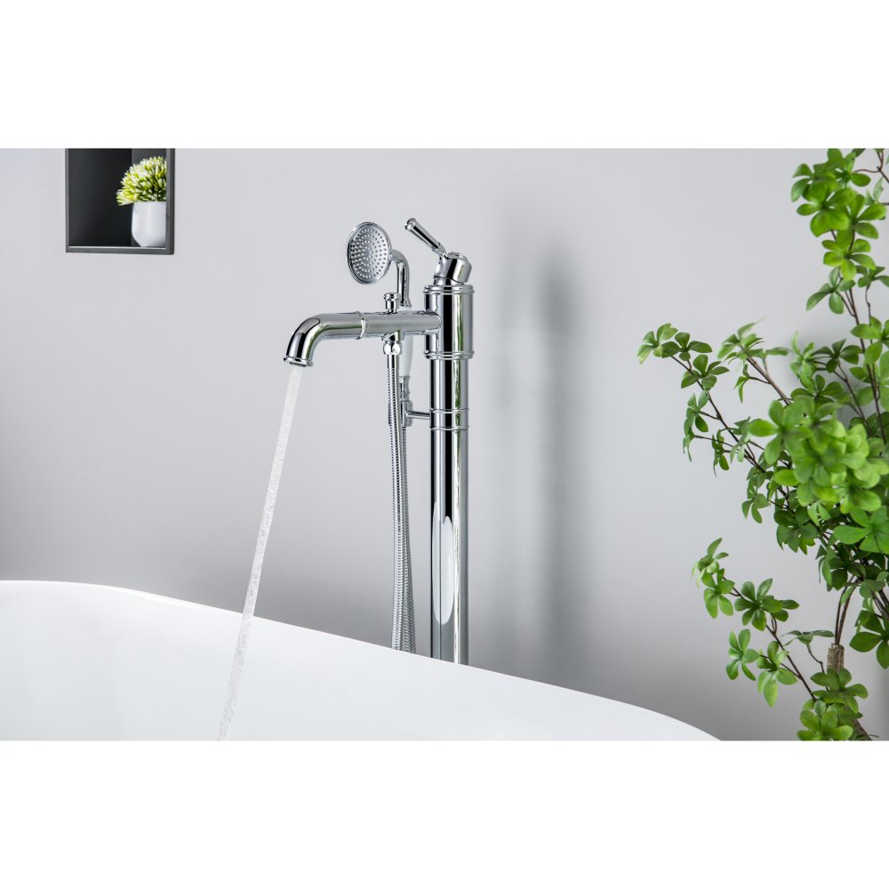 Смеситель для ванны напольный Aquanet Классик комплект AQ1545CR