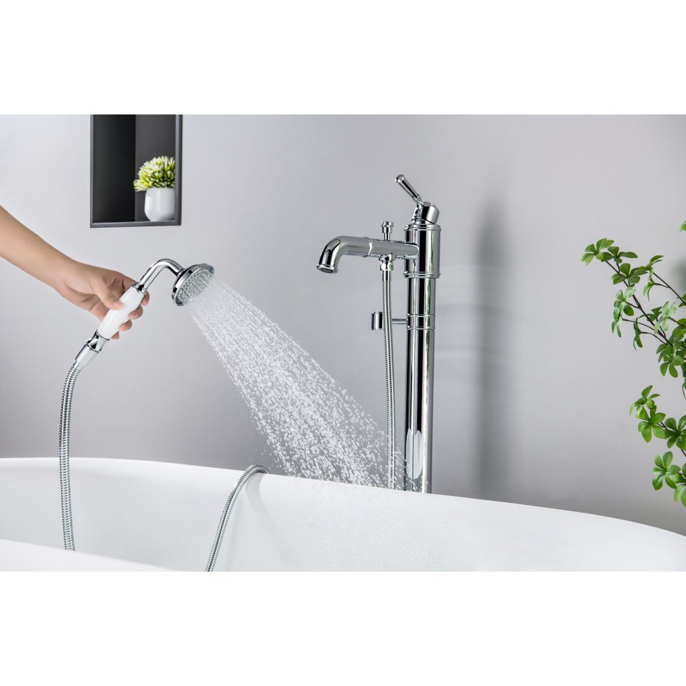 Смеситель для ванны напольный Aquanet Классик комплект AQ1545CR