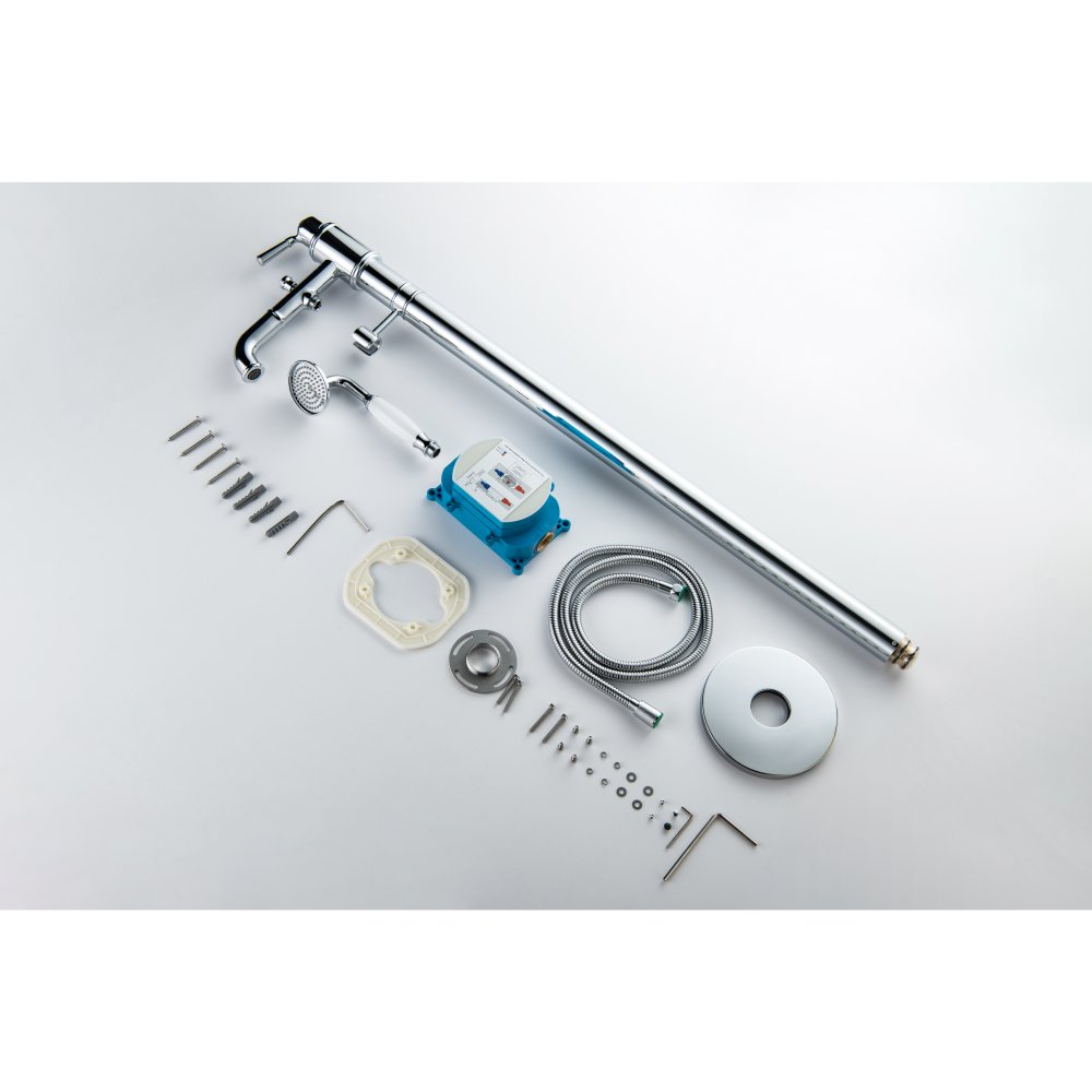 Смеситель для ванны напольный Aquanet Классик комплект AQ1545CR