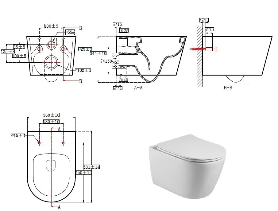 Комплект инсталляции 4 в 1 AQUATEK БЕТТА (рама INS-0000012, кнопка KDI-0000018, унитаз AQ1253W-00) KDI18