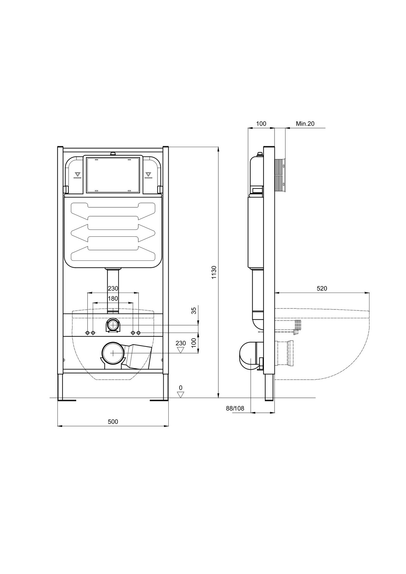 Комплект инсталляции AQUATEK ВЕГА cmp-013 рама INS-0000012 кнопка KDI-0000013 унитаз AQ1904-00 cmp-013