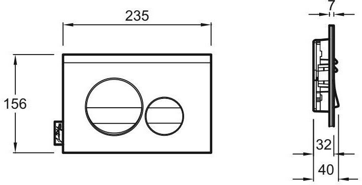 Панель смыва Jacob Delafon круглый дизайн матовый черный/глянцевый черный E20859-7-BMT
