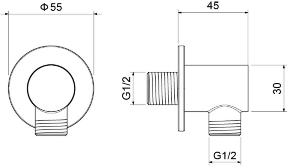 Шланговое подсоединение Aquatek хром AQ2456CR