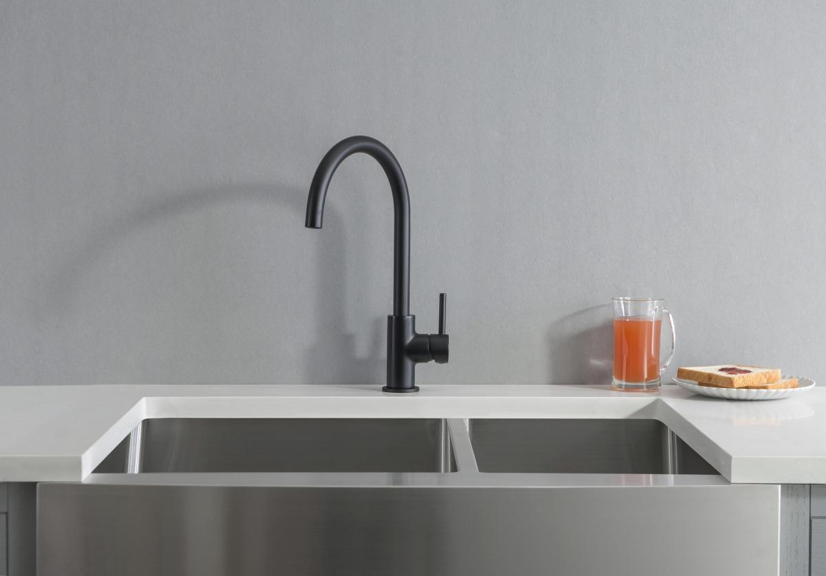 Смеситель для кухни Aquanet Европа матовый черный AQ1382MB