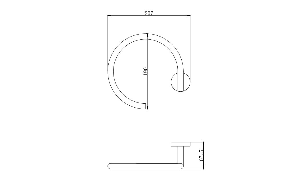 Полотенцедержатель-кольцо Aquanet Вега матовый черный AQ4012MB