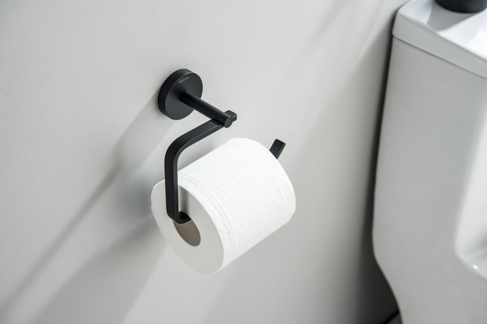 Бумагодержатель Aquatek БЕТТА квадратный матовый черный AQ4608MB