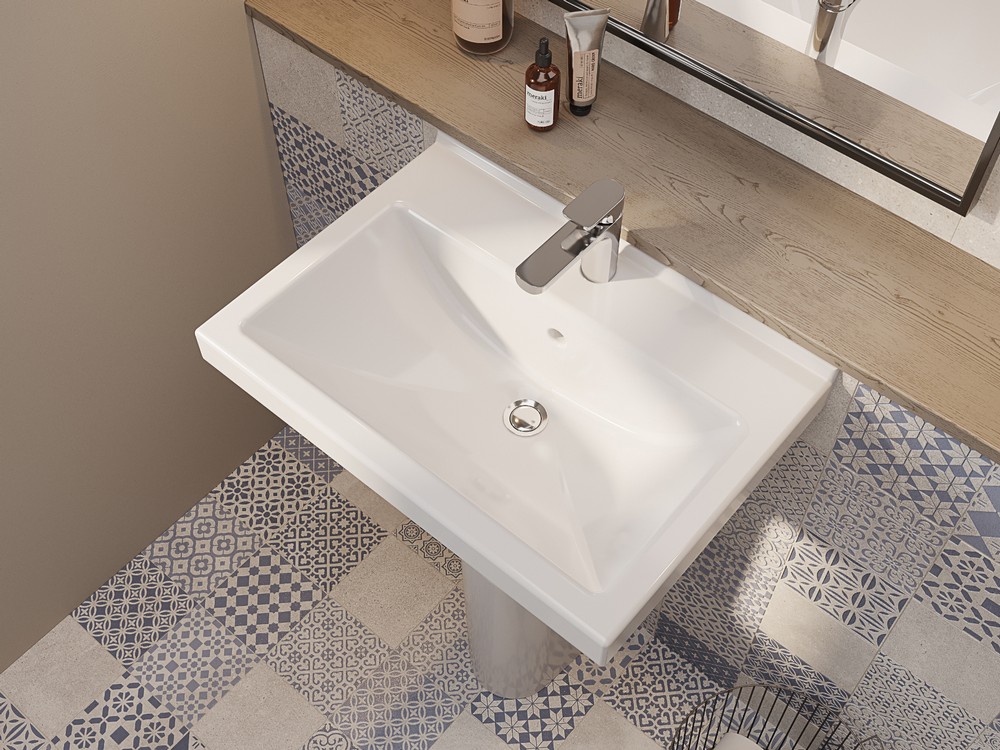 Умывальник Sanita Визит-55 с переливом белый 400х550 мм 1.3115.3.S00.11B.0