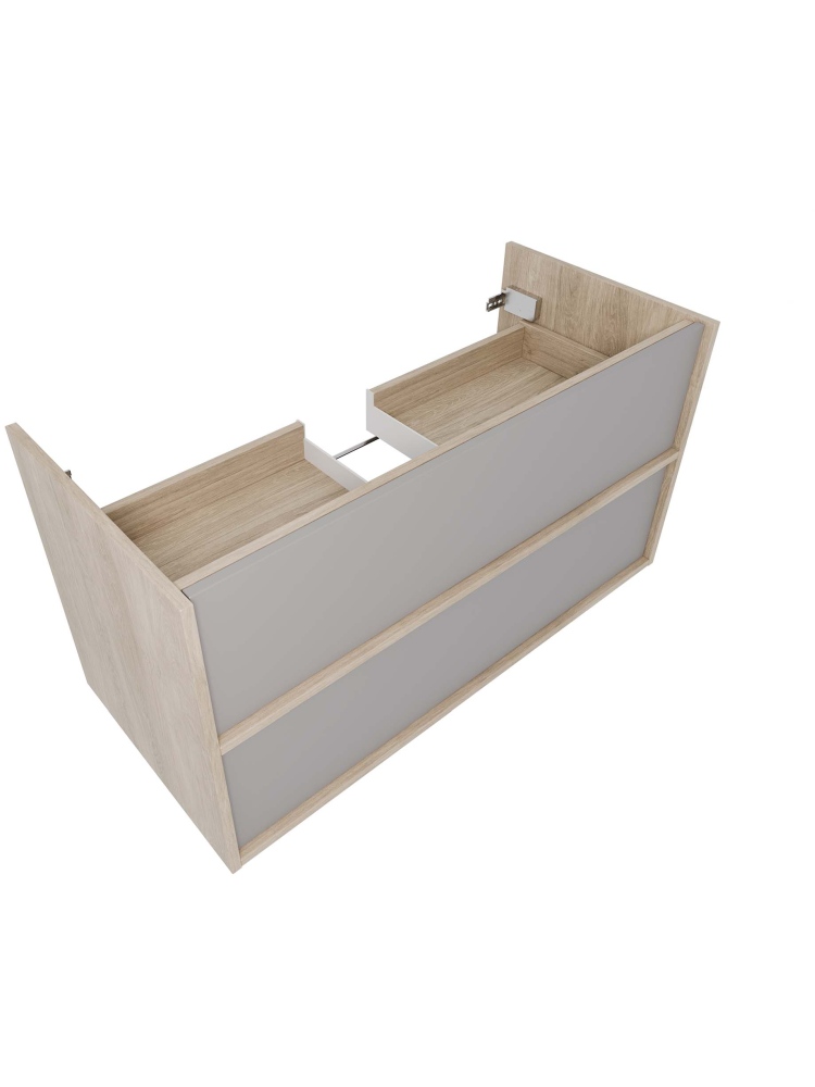 Комплект мебели для ванной AQUATON Либра 100 см тумба с раковиной AQ4100-00 серый туман/дуб давос AQ66100-DO-LG