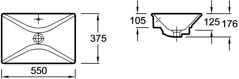 Раковина Kohler Reve 55x37.5 см 4819-0