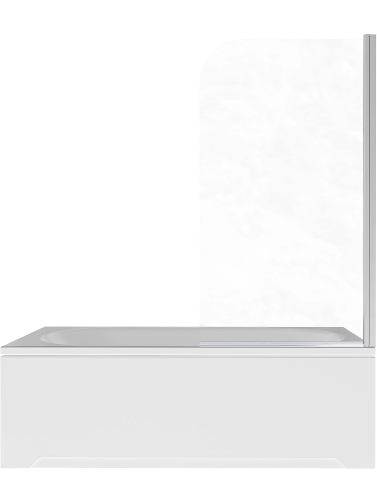 Шторка на ванну Aquanet одноэлементная поворотная 800x1500 мм хром профиль прозрачное стекло 6 мм AQ.BSRC.080.1CH