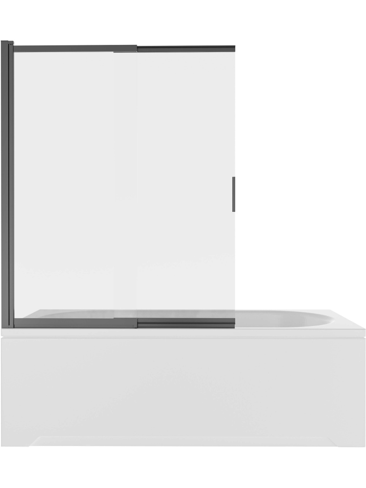 Шторка на ванну Aquanet одноэлементная поворотная 1000x1500 мм черный профиль прозрачное стекло 5 мм AQ.BSS.100.1BL