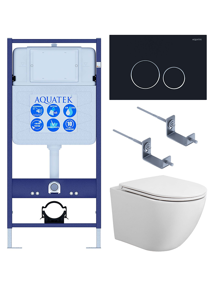 Комплект инсталляции 4 в 1 AQUATEK Европа T с унитазом AQ1900T-00 и клавишей KDI-0000020 SET AQUATEK ЕВРОПА T KDI20