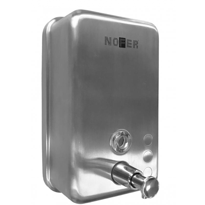 Дозатор для жидкого мыла Nofer Inox механический 1200 мл настенный нержавеющая сталь матовая 03041.S