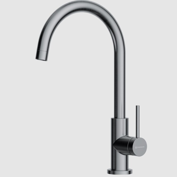 Смеситель для кухни, Omoikiri, Shinagawa Slim, цвет-сталь