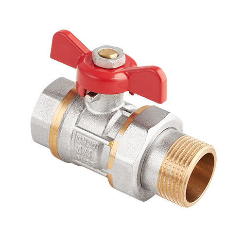 Кран шаровой Hogert Technik AquaHit 1/2 НВ PN 25 ручка-бабочка с полусгоном BV32004