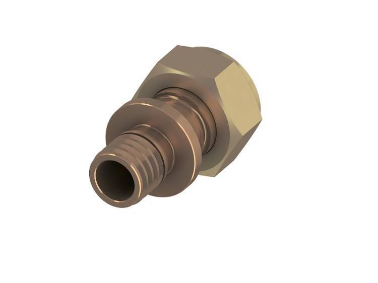 Соединение прямое TECEflex с накидной гайкой 16х1/2 бронза 717601