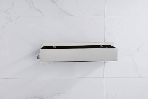 Полочка-корзинка Boheme Q прямоугольная подвесная с 2 крючками shine gun metal 10965-SGM