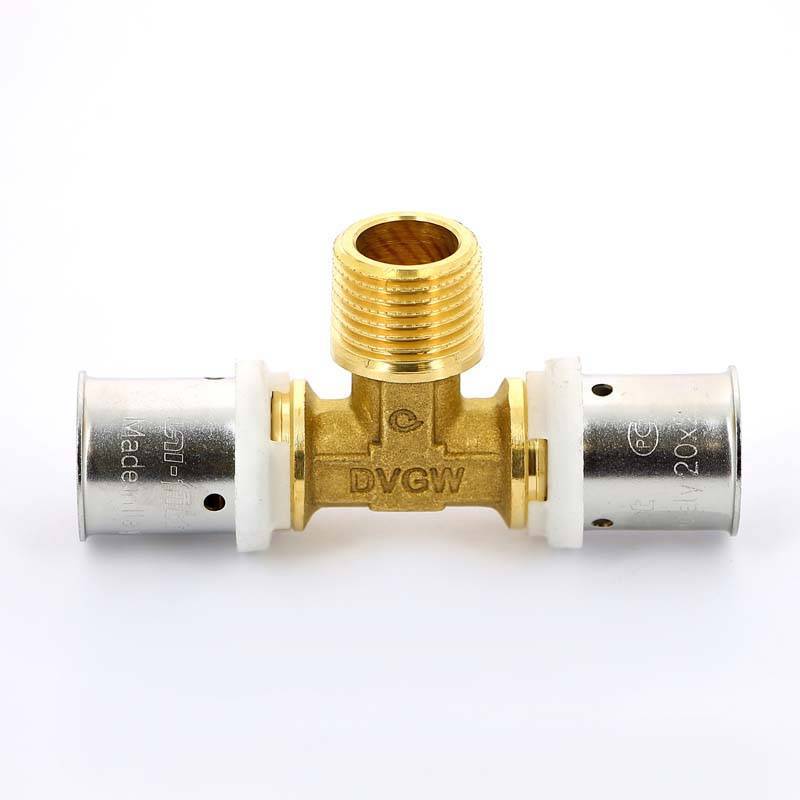 Тройник пресс с наружной резьбой Uni-Fitt 20х1/2х20 708G7270