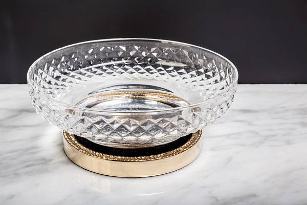Мыльница настольная Boheme Murano Cristal золото 10205