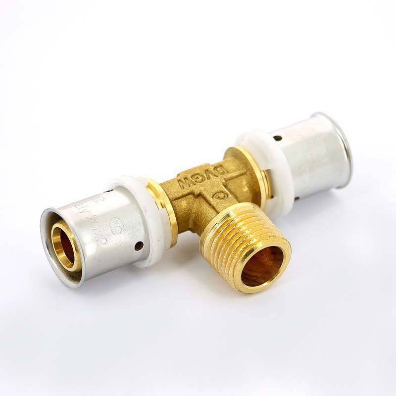 Тройник пресс с наружной резьбой Uni-Fitt 20х1/2х20 708G7270