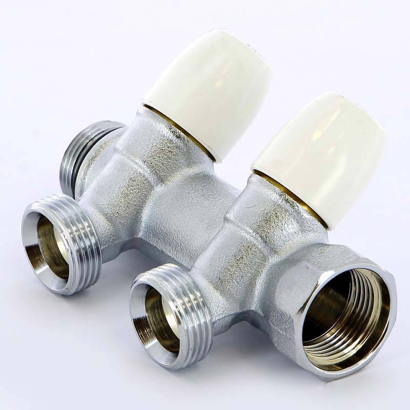 Коллектор с вентилями Tiemme 3/4х3/4 EK 2 выхода 50 мм 1860026