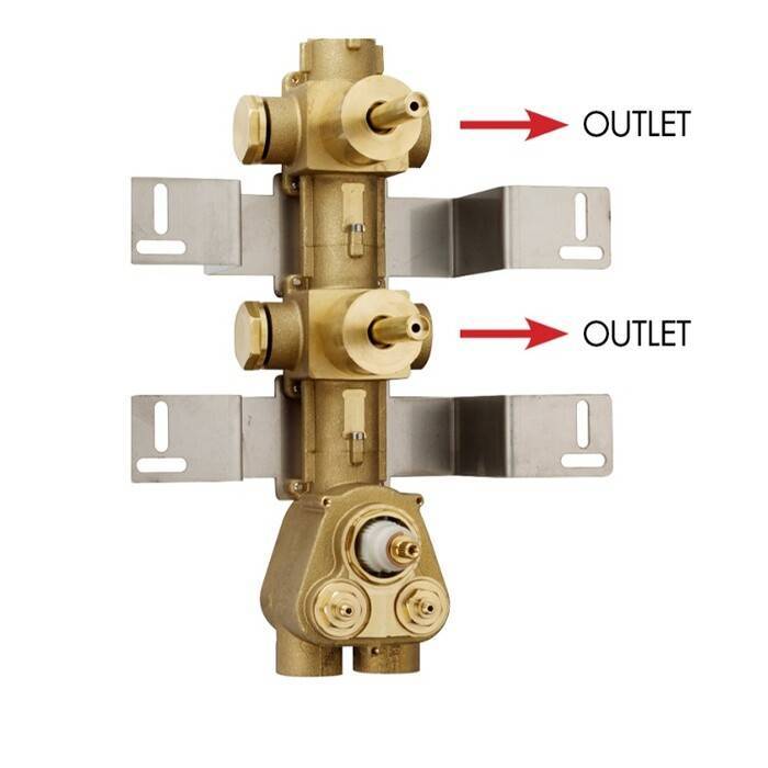 Скрытая часть для термостатического смесителя для душа Bossini Oki/Cube/Rectangular HighFlow на 2 выхода Z030201000