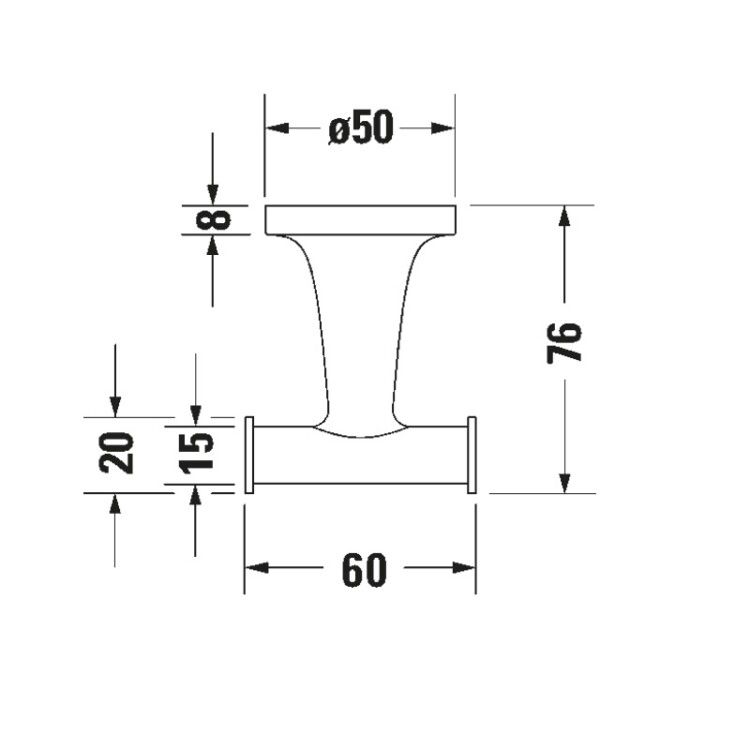 Крючок Duravit Starck T двойной сталь брашированная 0099307000