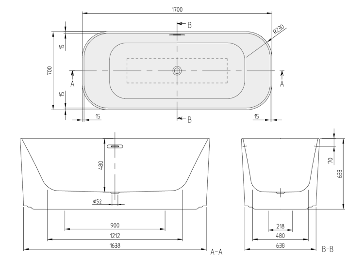 Ванна Villeroy & Boch Finion 1700x700 мм отдельностоящая цвет альпийский белый/золото UBQ177FIN7N300V401