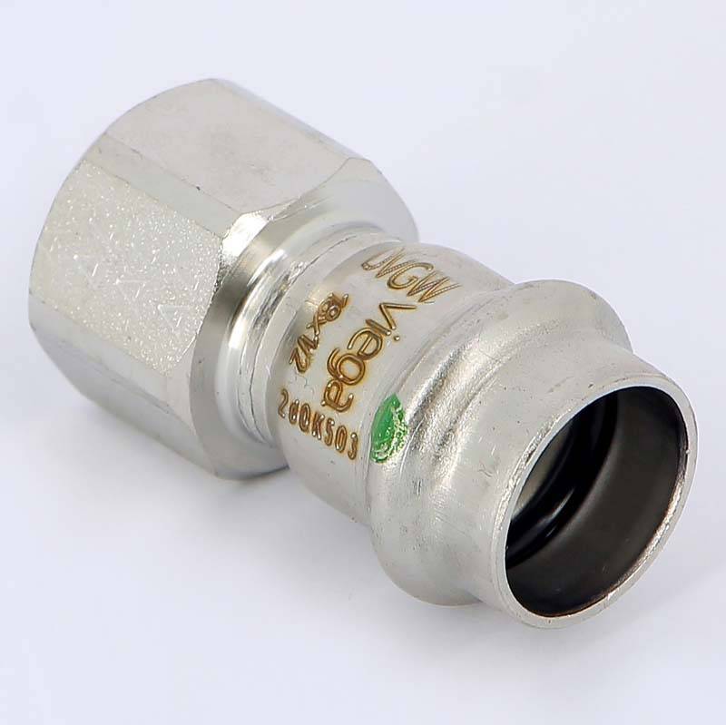Муфта пресс с накидной гайкой Viega Sanpress Inox 18x1/2 нержавеющая сталь 437596