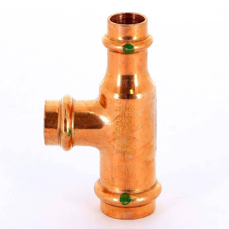 Тройник пресс медный Viega Profipress 22x18x15 мм 315061