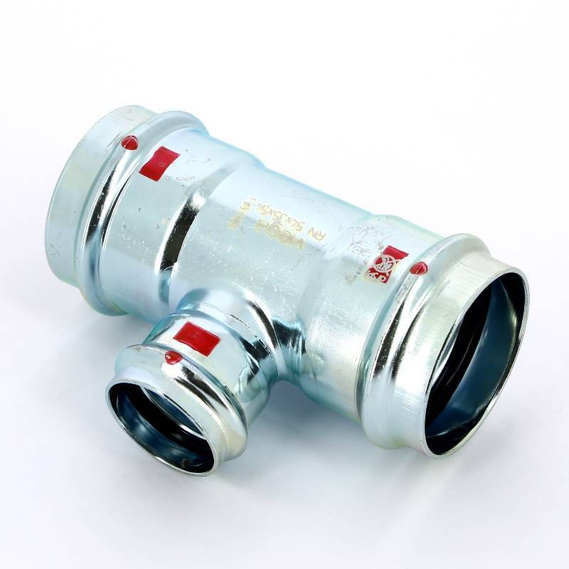 Тройник пресс Viega Prestabo 54х35х54 мм оцинкованная сталь 558833