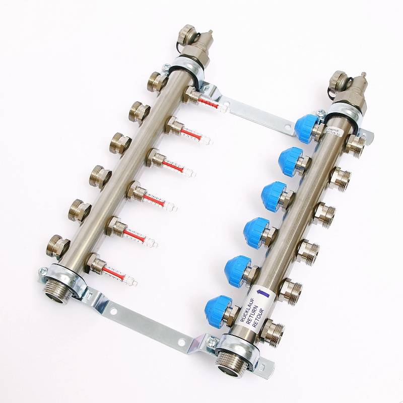 Коллекторная группа Uni-Fitt 1 x 3/4 6 выходов с расходомерами и термостатическими вентилями 455W4306