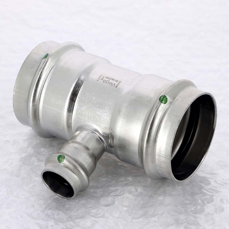 Тройник пресс нержавеющая сталь Viega Sanpress Inox 54х22х54 мм 435844