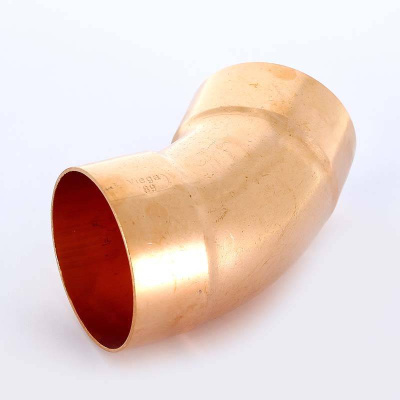 Угол двухраструбный 45 градусов пайка Viega 88.9 мм 144425