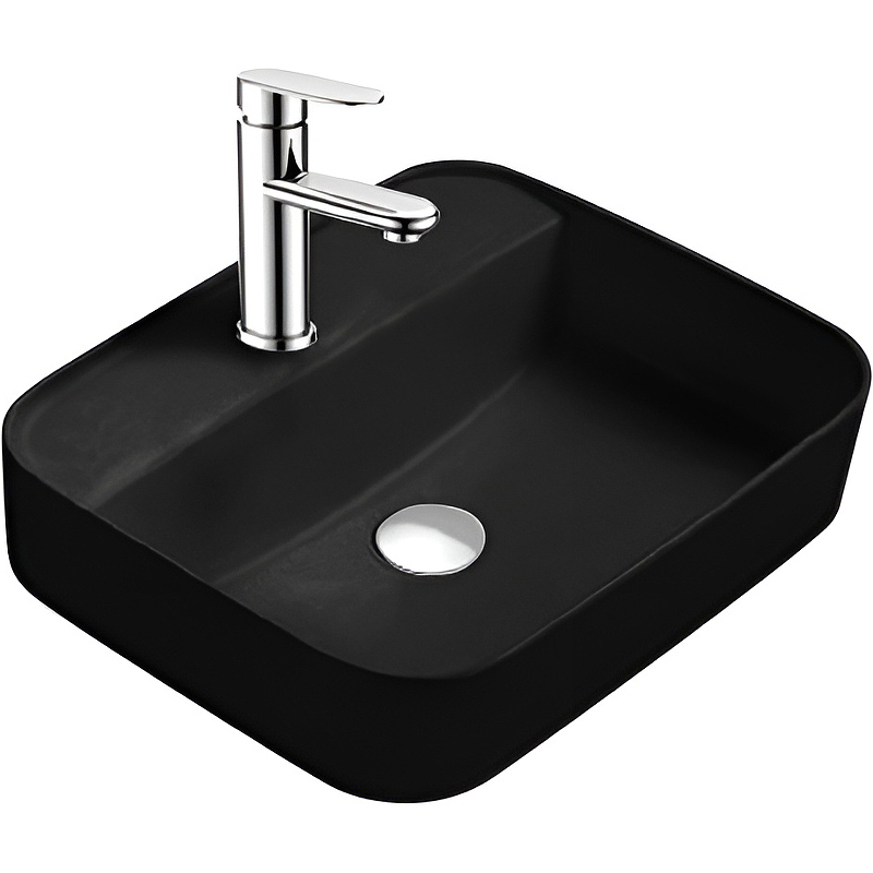 Раковина накладная AQUATON Вега 500x395x140 мм матовый черный AQ5506-MB