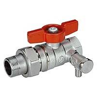 Кран шаровой с американкой Giacomini R259DS 1 1/4 с дренажем бабочка R259SX009