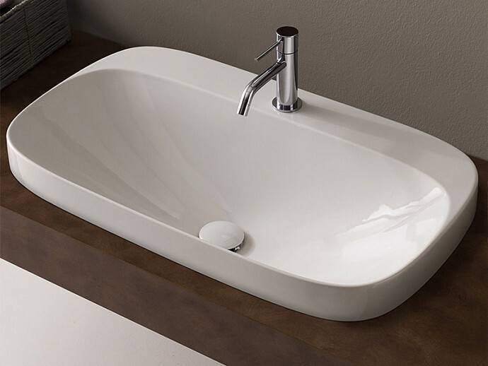 Раковина накладная Scarabeo Moon 72x42 см 1 отверстие для смесителя белая 5512