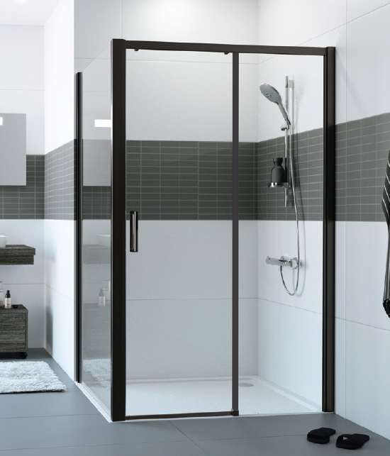 Дверь душевая Huppe Design Pure 1100x2000 мм петли справа матовое серебро